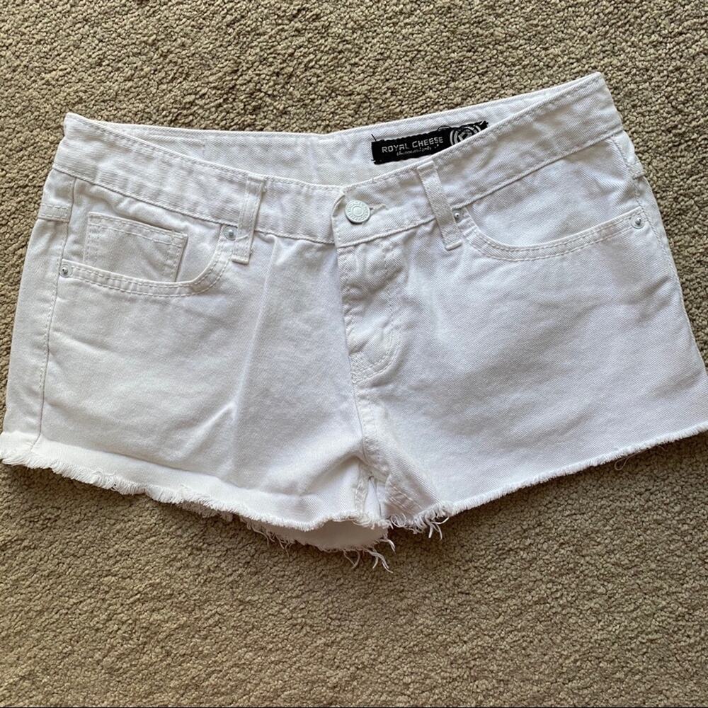 Royal Cheese White Denim Cutoff Shorts Size Medium